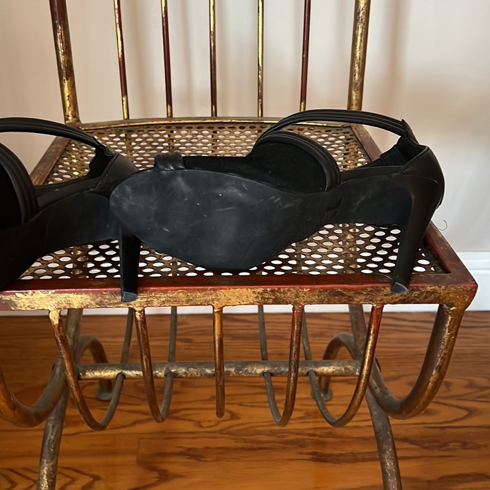 Joe’s Jeans Black Suede Peep Toe Sandal NWOT - Picture 7 of 10